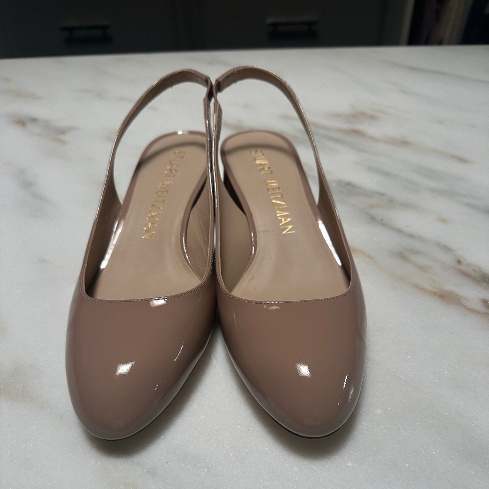Stuart Weitzman Patent Leather Slingback Heels NEW Current Style